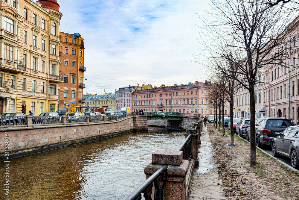 Canal Gribobedov. Urban View of Saint Petersburg. Russia.
