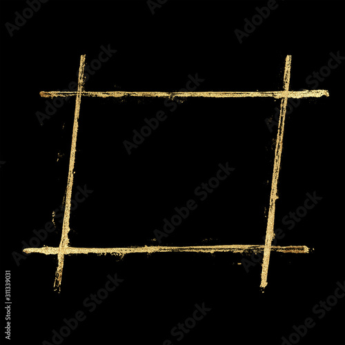 Golden grunge lines frame b...