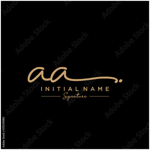 Letter AA Signature Logo Template Vector