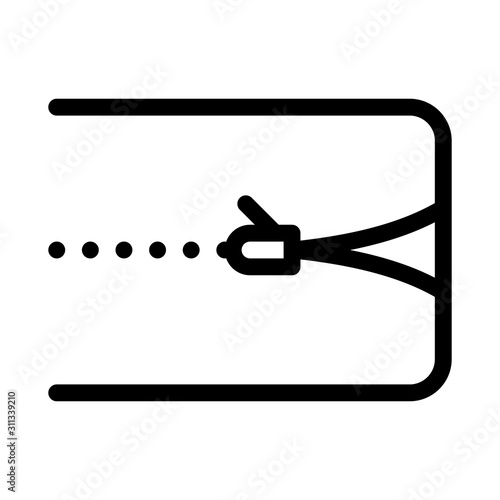 Mattress Cover Zipper Icon Vector. Outline Mattress Cover Zipper Sign. Isolated Contour Symbol Illustration