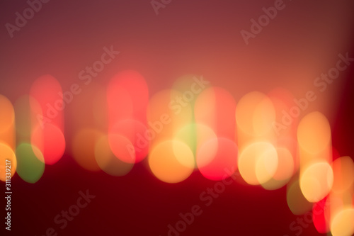Christmas festive background with blurry bokeh