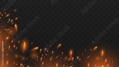 Red Fire sparks vector