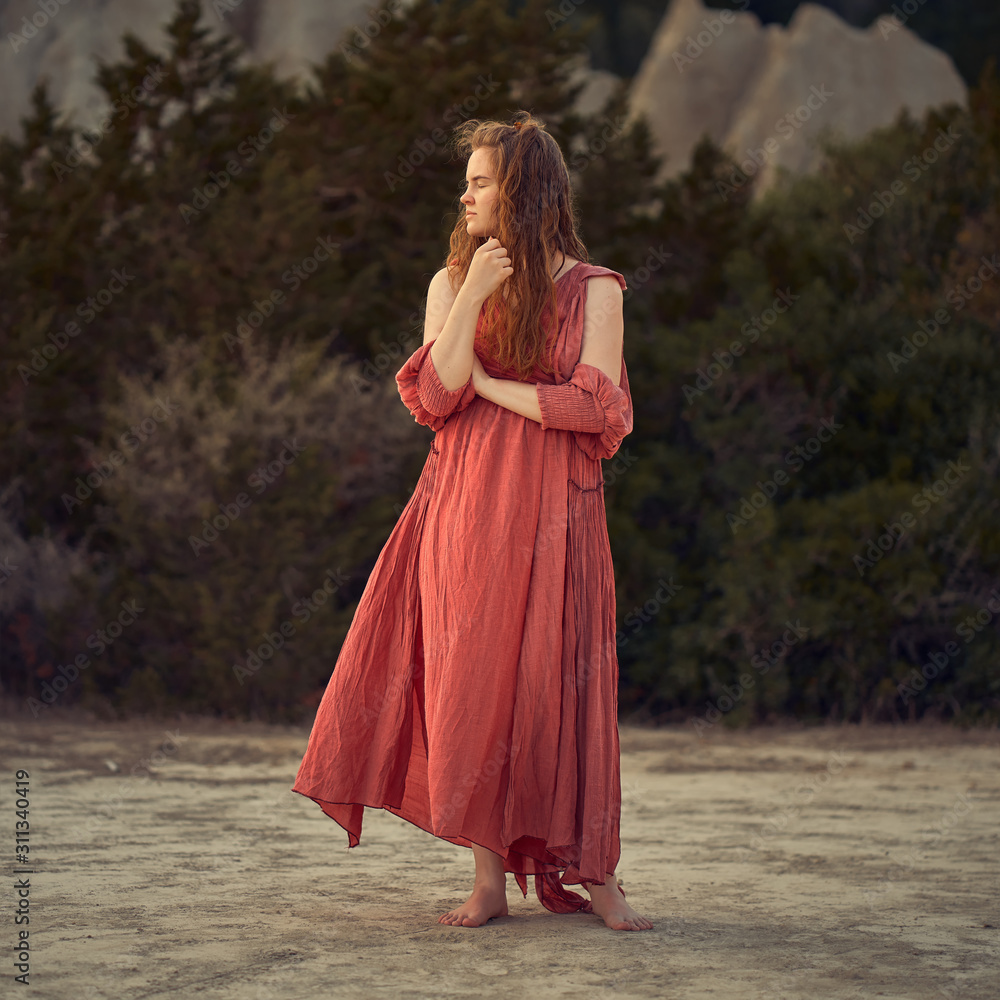 Portrait of a girl in a red dress Portrait of a girl in a red dress