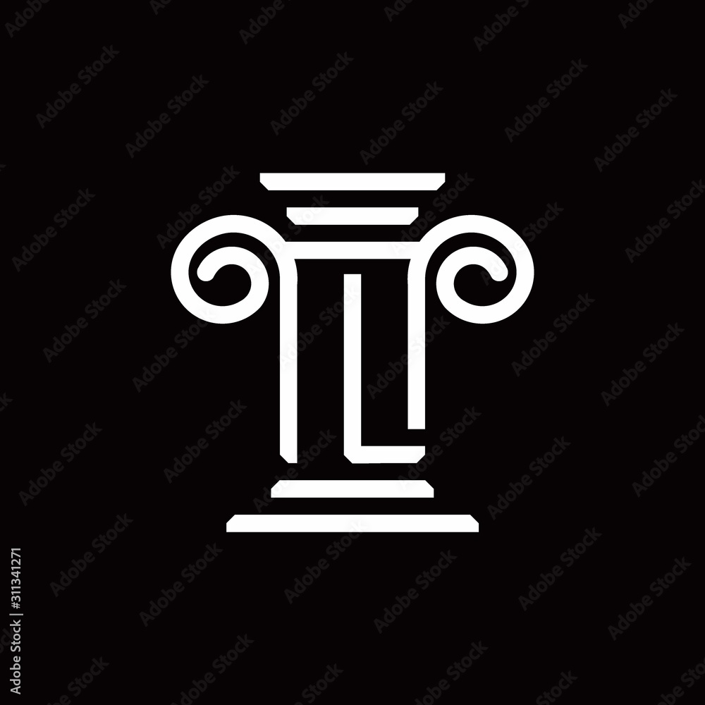 L monogram logo with pillar style design template L monogram logo with pillar style design template