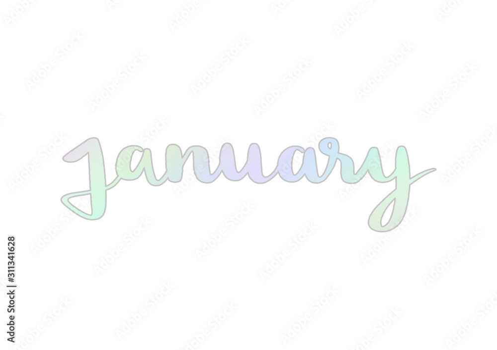 January hand lettering with pastel colors January hand lettering with pastel colors
