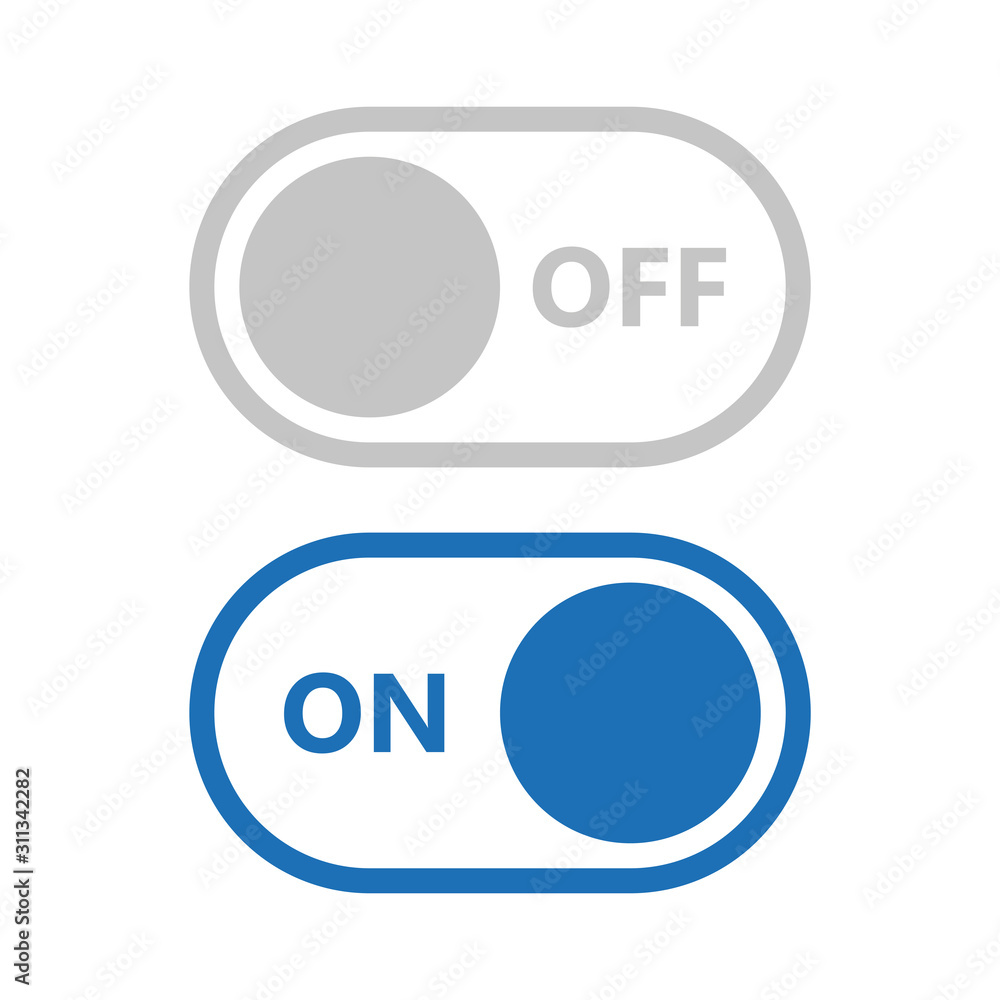 On off icon. Switch button. Vector illustration. On off icon. Switch button. Vector illustration.