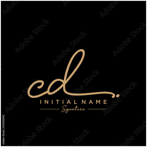 Letter CD Signature Logo Template Vector