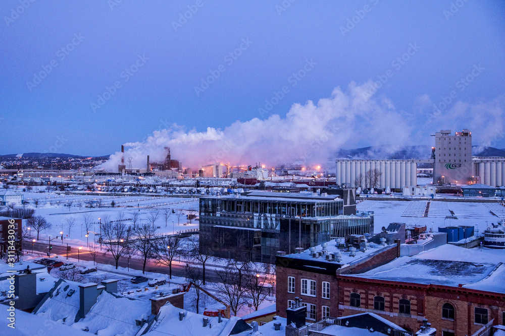 paysage hivernal urbain