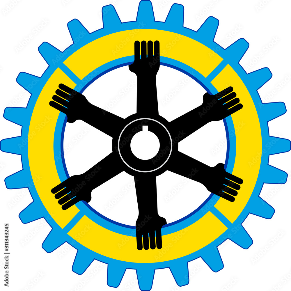 Obraz premium gear hands logo