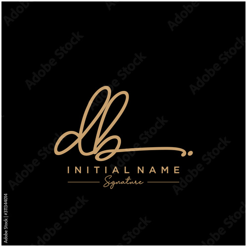 Letter DB Signature Logo Template Vector