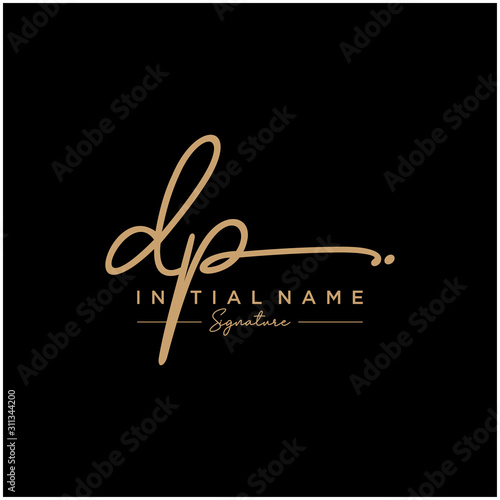 Fotografie Letter DP Signature Logo Template Vector