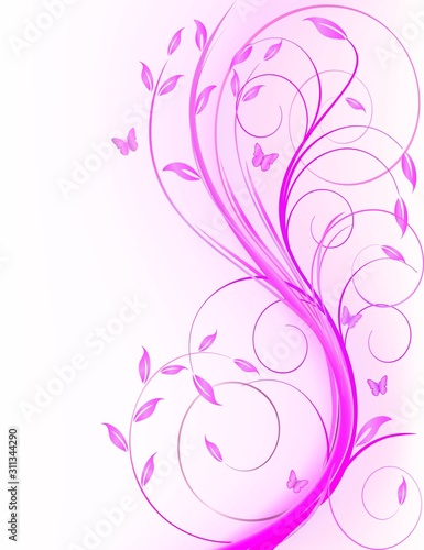 Abstract vector background illustration art design pink purple curve 