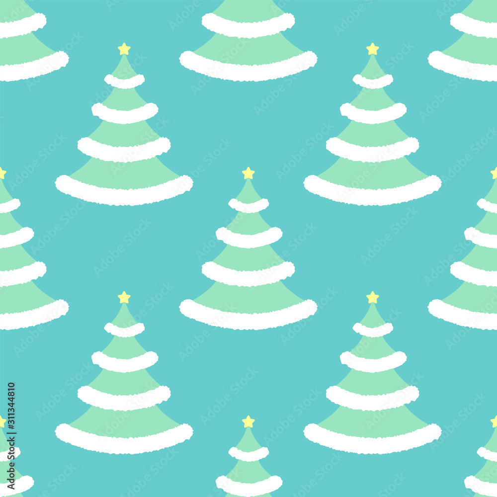 Winter christmas tree with star pattern Winter christmas tree with star pattern
