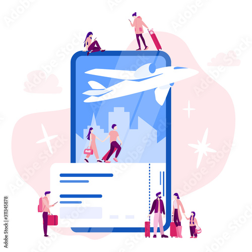 Book flight online concept. Idea of travel and tourism. Planning
