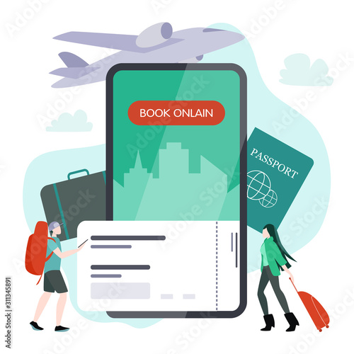 Book flight online concept. Idea of travel and tourism. Planning