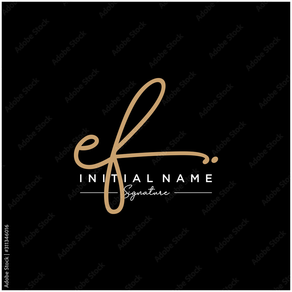 Letter EF Signature Logo Template Vector Letter EF Signature Logo Template Vector