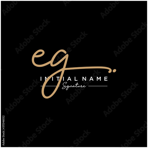 Letter EG Signature Logo Template Vector