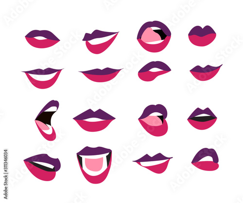 Set of woman lips