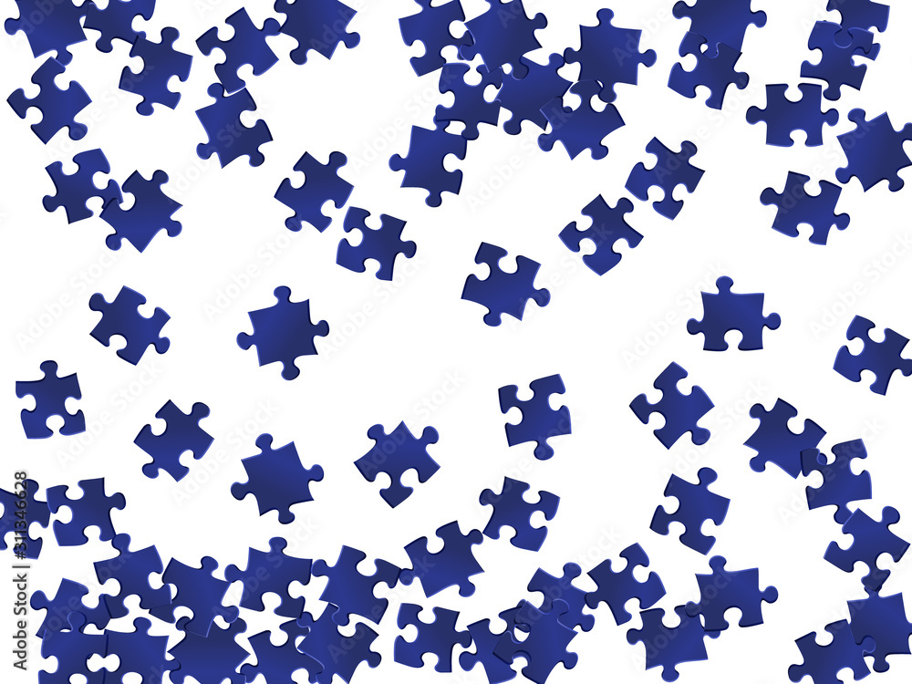 Naklejka premium Game crux jigsaw puzzle dark blue parts vector 