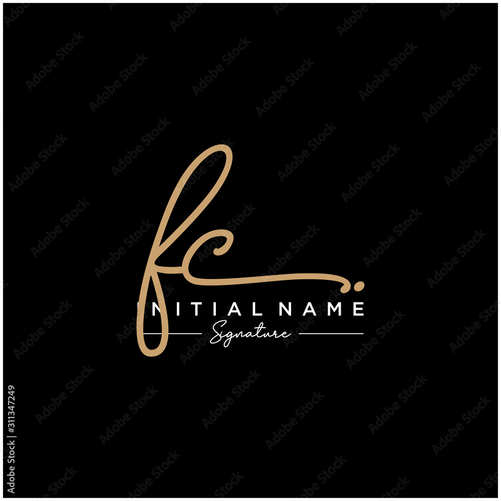 Fototapeta premium Letter FC Signature Logo Template Vector