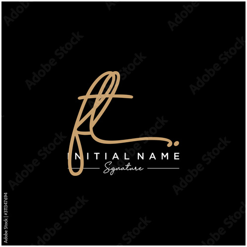 Letter FT Signature Logo Template Vector