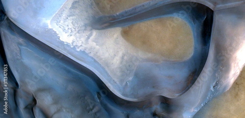 Fotografie the shapes of the wind,  abstract photography of the deserts of Africa from the