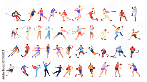 Sport people set. Collection of different sport activity. Professional athlet photo