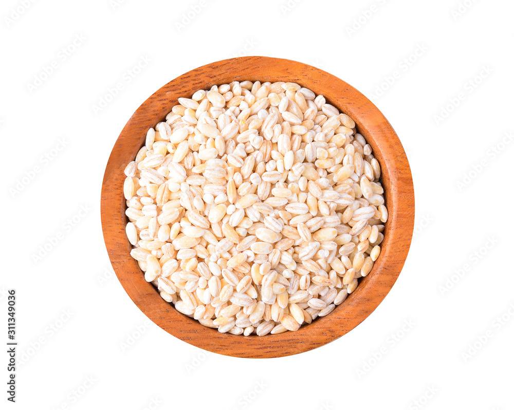 pearled barley isolated on a white background pearled barley isolated on a white background