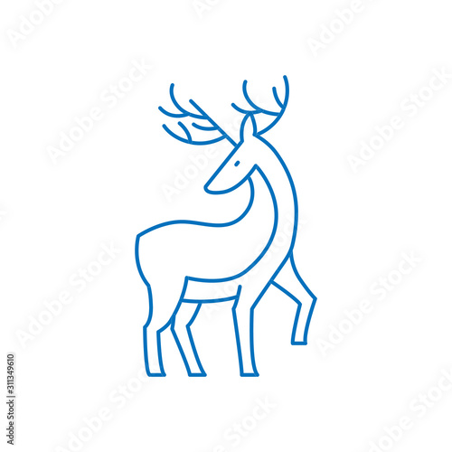 One line design silhouette of deer.hand drawn minimalism style.vector illustration © SERG
