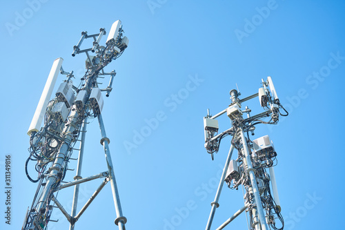 4G and 5G cellular Base Station  Base Transceiver Station. Telecommunication tower.,communication technology,wireless  technology