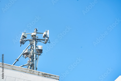 4G and 5G cellular Base Station Base Transceiver Station. Telecommunication tower.,communication technology,wireless technology