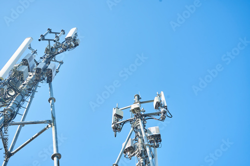 4G and 5G cellular Base Station  Base Transceiver Station. Telecommunication tower.,communication technology,wireless  technology