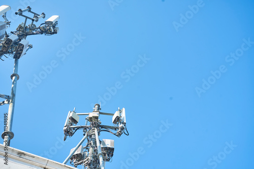 4G and 5G cellular Base Station  Base Transceiver Station. Telecommunication tower.,communication technology,wireless  technology