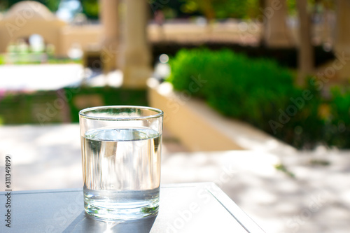 glass of water on table