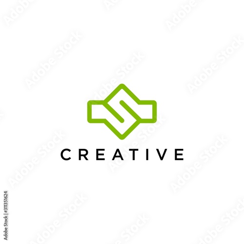 S letter logo simple premium