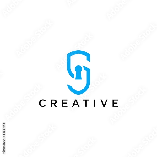 S letter logo simple premium