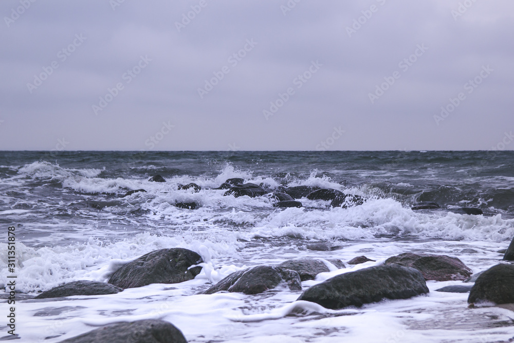 Rock's and Stone's in the Surf of the Baltic Sea - Mommark Beach - Denmark - Sydals Kommune 