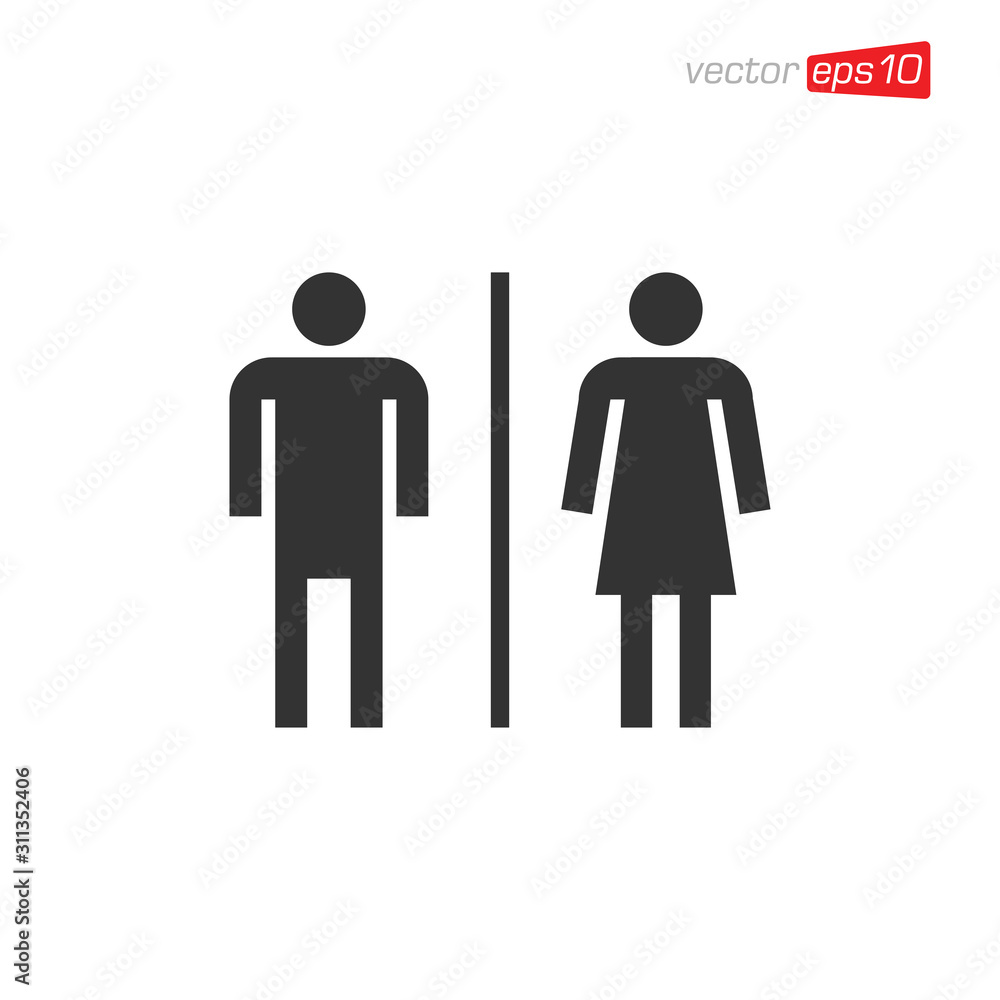 Toilet Man and Women Icon Design Illustrator Toilet Man and Women Icon Design Illustrator