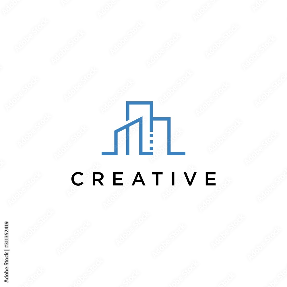 M building logo creative premium