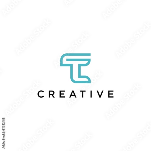T logo creative premium