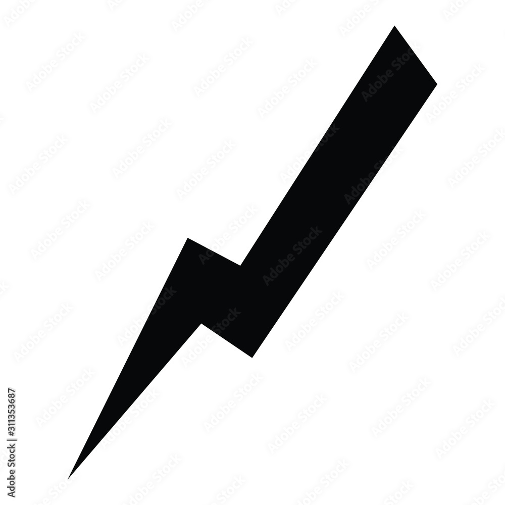 Fototapeta premium A black and white silhouette of a lightning bolt