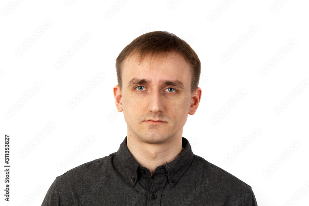 Tall thin young man portrait isolated on white Tall thin young man portrait isolated on white