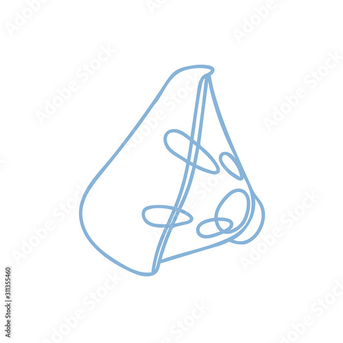 Nebulizer mask icon .Contour vector illustration of aerosol lung respiration . Respiratory mask.