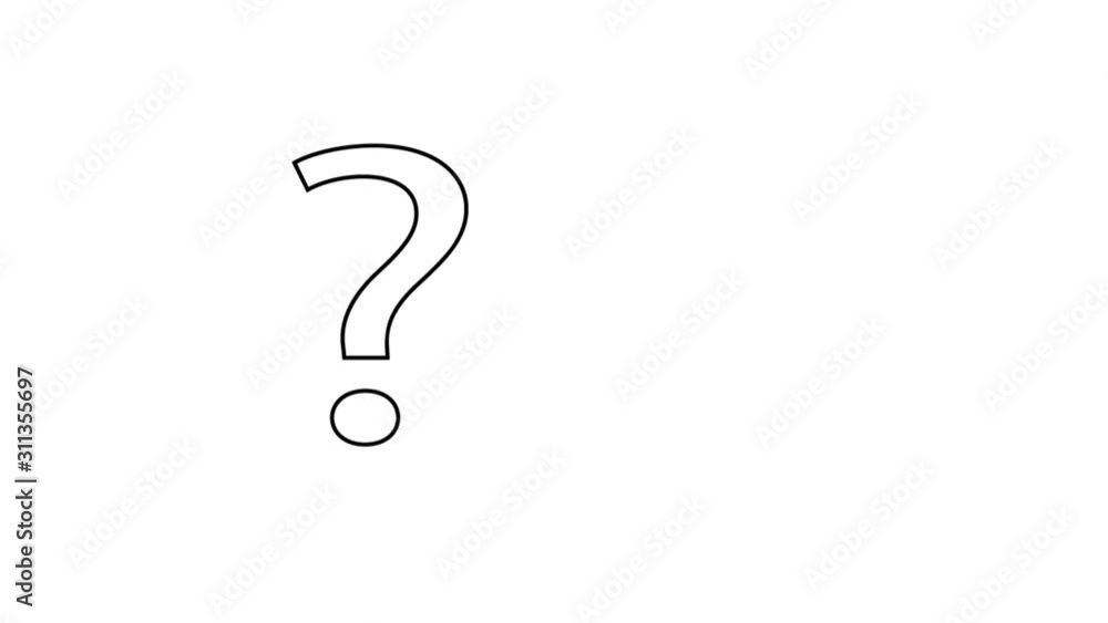 Self drawing question mark. Concept of problem and getting information. Sketch animation style. Self drawing question mark. Concept of problem and getting information. Sketch animation style.
