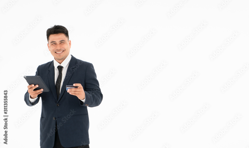 A  man isolated on a white background