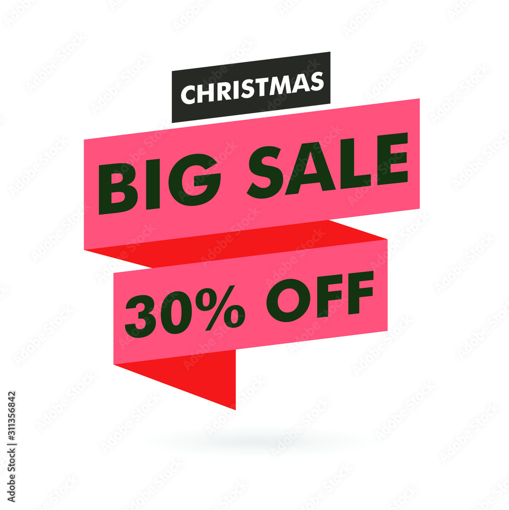 Merry Christmas Sale, Red Gift Voucher, Discount Template Vector Illustration EPS10 Merry Christmas Sale, Red Gift Voucher, Discount Template Vector Illustration EPS10