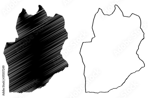 Dornogovi Province (aimags, Provinces of Mongolia) map vector illustration, scribble sketch Dornogovi Aimag map.... photo