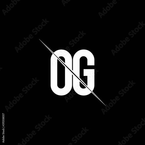 OG logo monogram with slash style design template