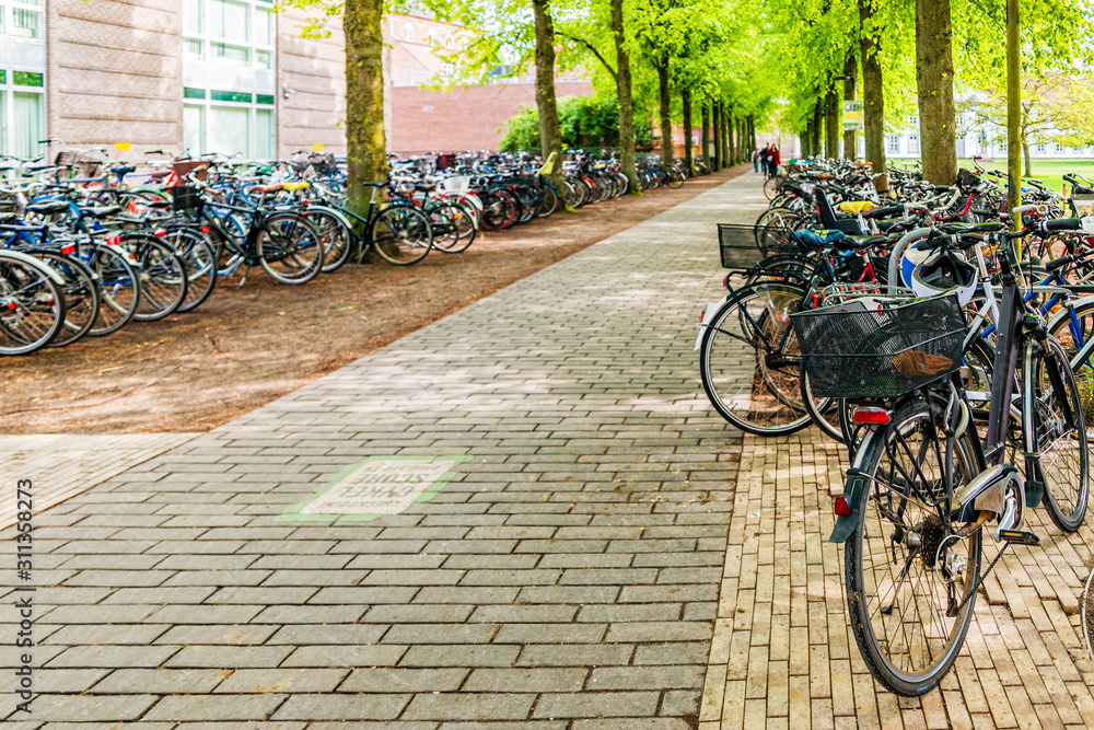 Bicycle parking near the train station in Odense