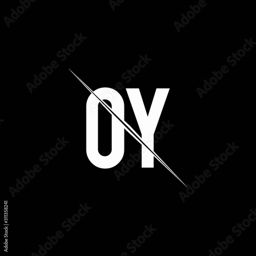 OY logo monogram with slash style design template
